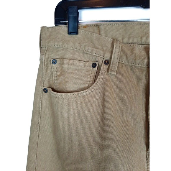 Levis 501 Tan Beige Button Fly 5 Pocket Denim Jeans Pants Mens Size 32 x 30 - Picture 6 of 12